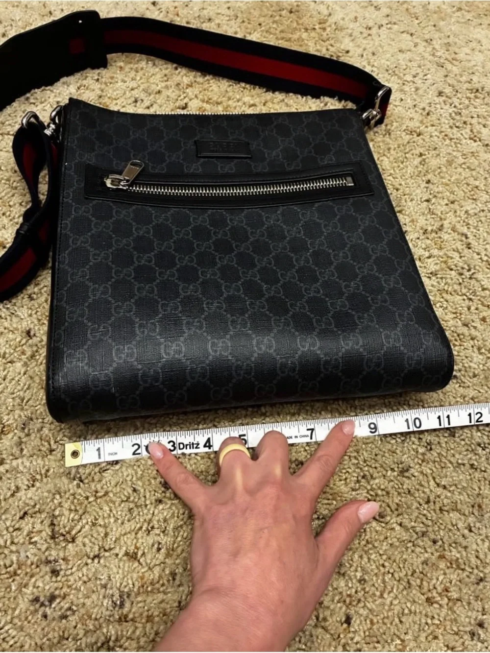 Authentic Gucci GG Black Messenger Bag